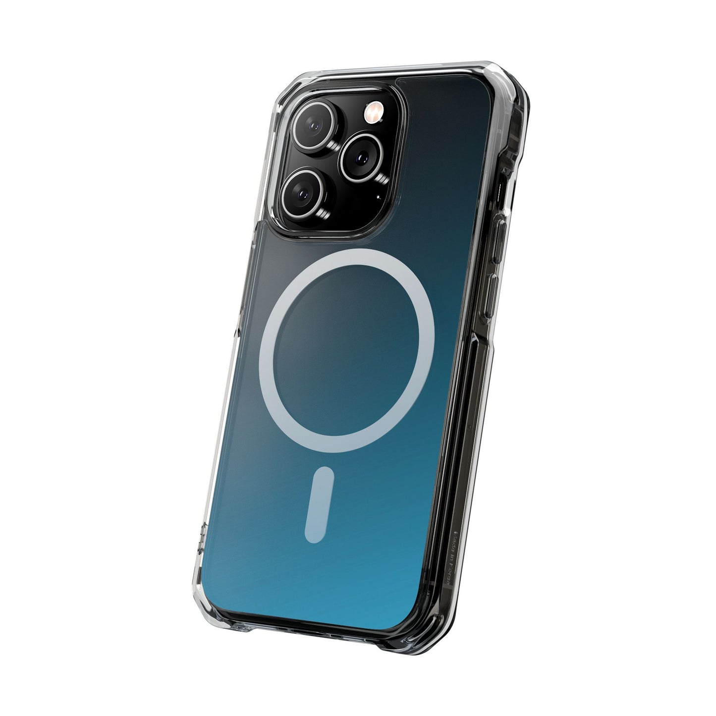 iPhone 14 / iPhone 15 系列渐层天蓝色磁性透明防冲击手机壳
