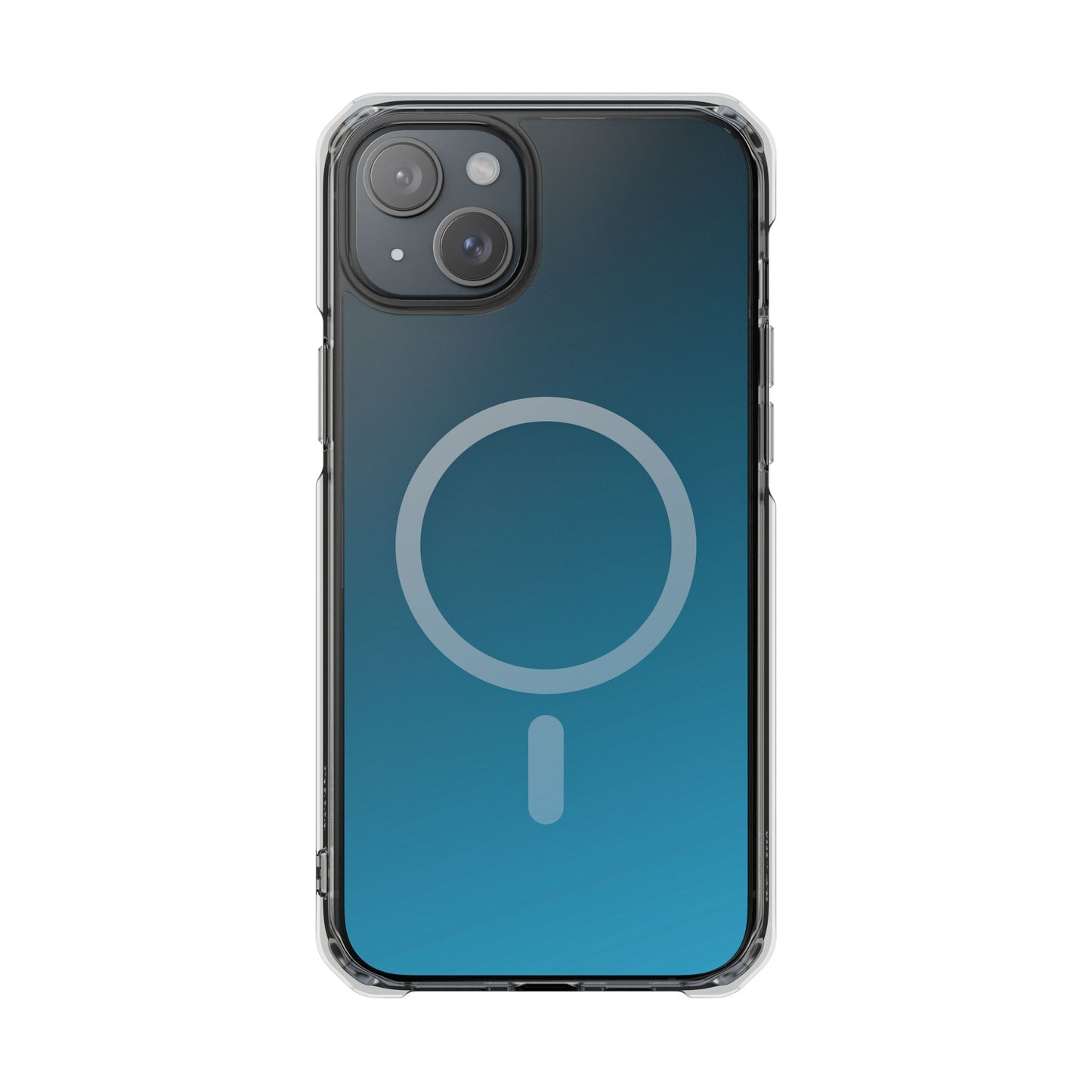iPhone 14 / iPhone 15 系列渐层天蓝色磁性透明防冲击手机壳