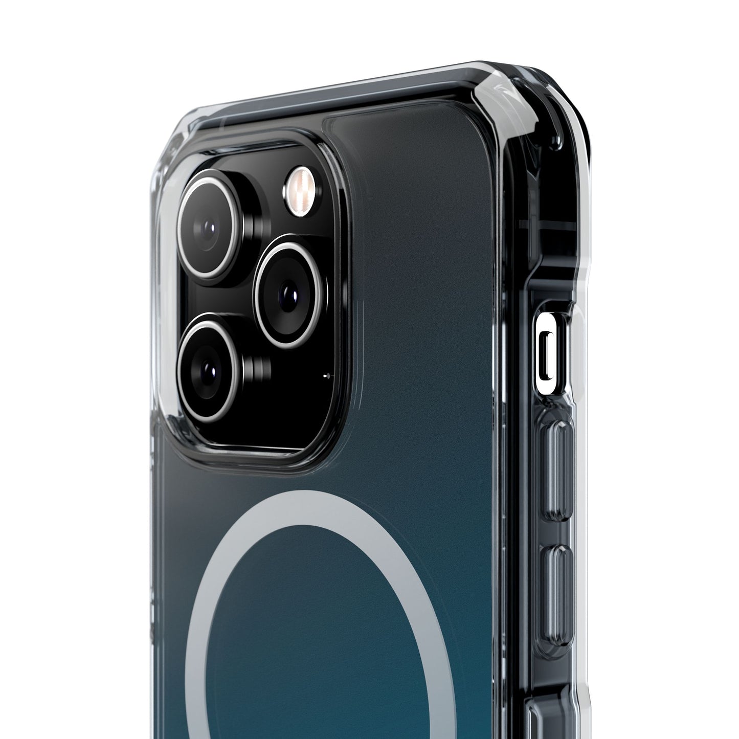 iPhone 14 / iPhone 15 系列渐层天蓝色磁性透明防冲击手机壳