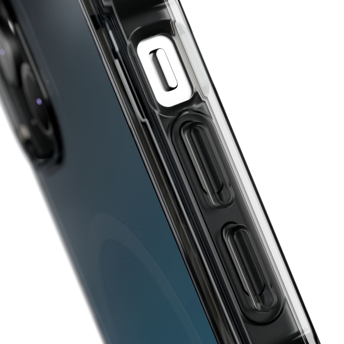 iPhone 14 / iPhone 15 系列渐层天蓝色磁性透明防冲击手机壳