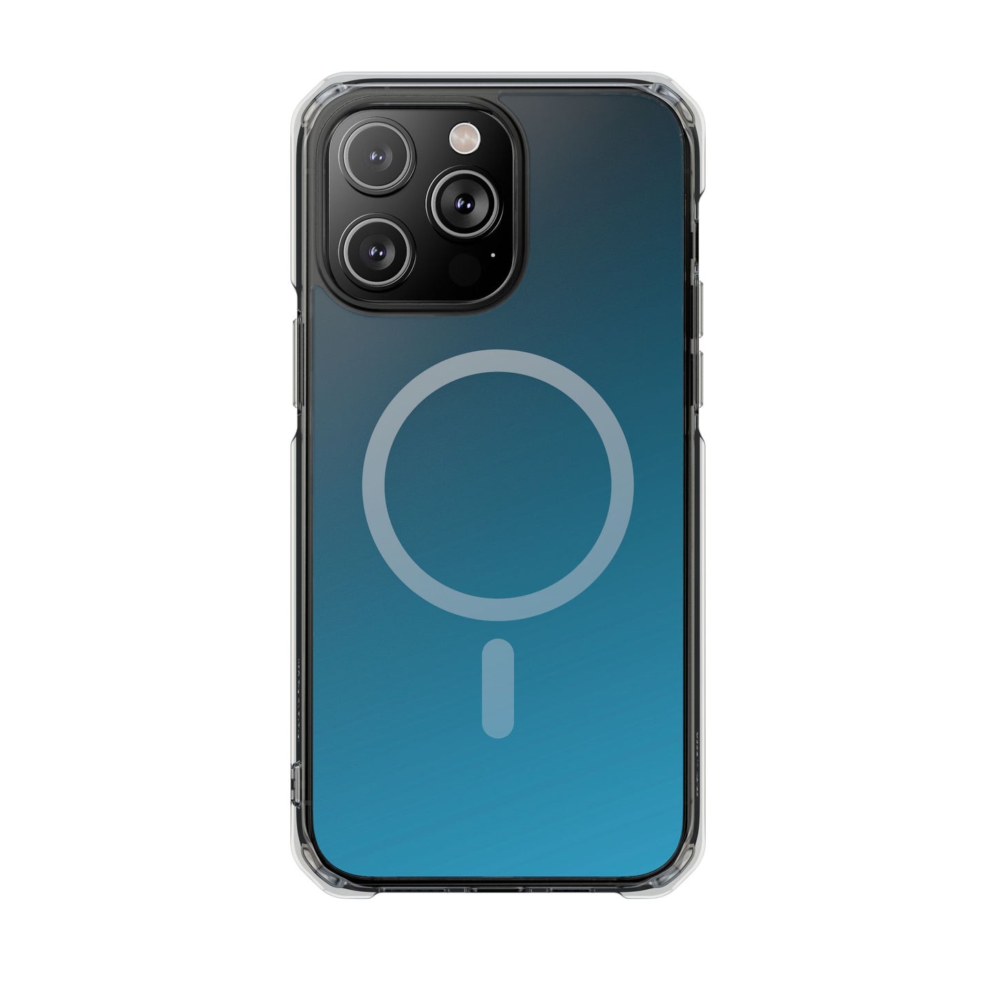 iPhone 14 / iPhone 15 系列渐层天蓝色磁性透明防冲击手机壳