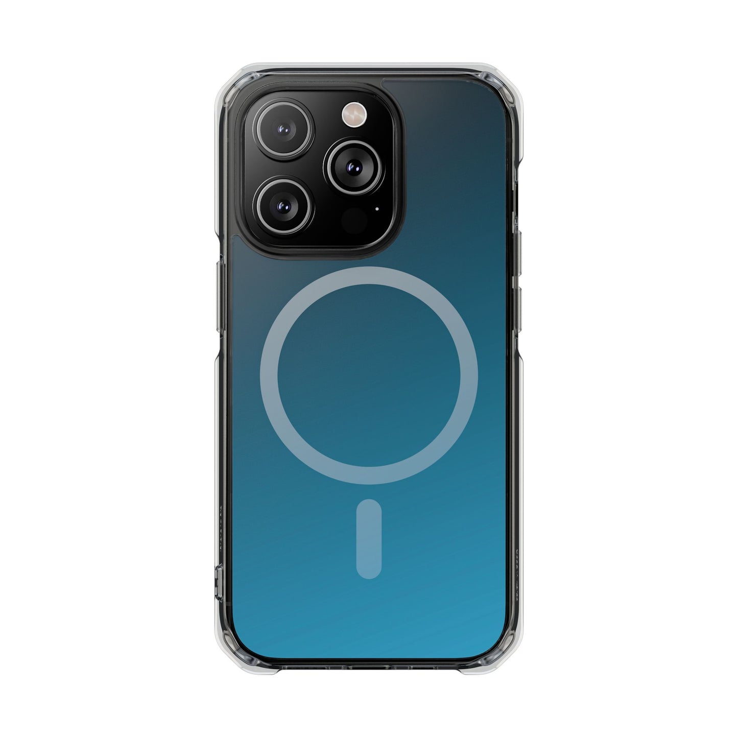 iPhone 14 / iPhone 15 系列渐层天蓝色磁性透明防冲击手机壳