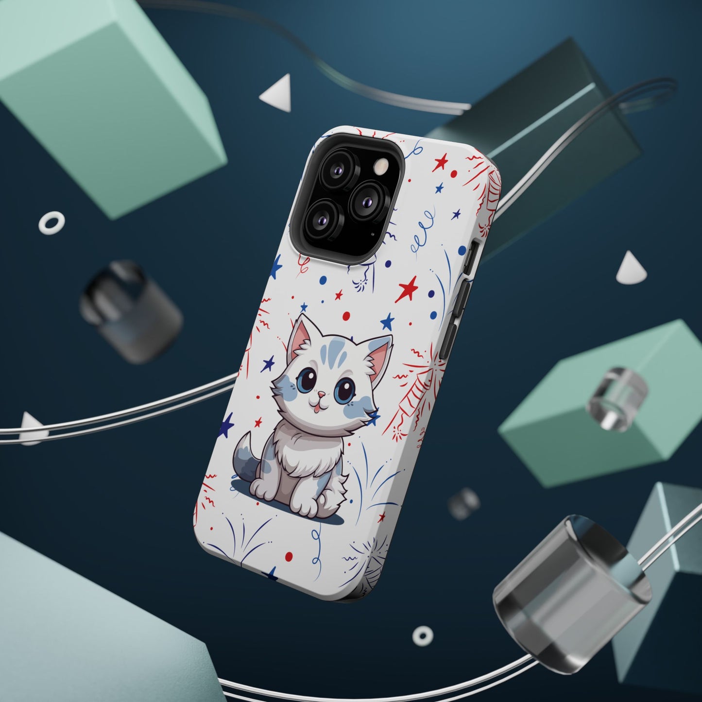 Cute Cat Magnetic Tough Cases for iPhone 13, 14, 15 & 16 – Stylish, Durable & MagSafe® Compatible | Holiday Gift, Xmas Gift