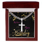Almighty God Jesus Loves You Cuban Link Chain | Engraved Cross – Baptism Gift