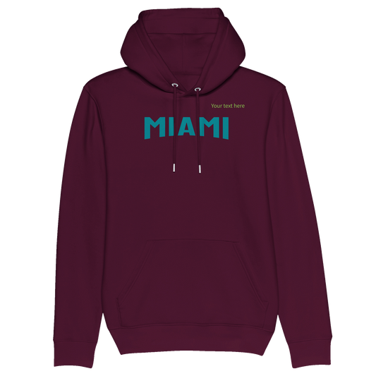 Miami custom text | Organic Unisex Pullover Hoodie