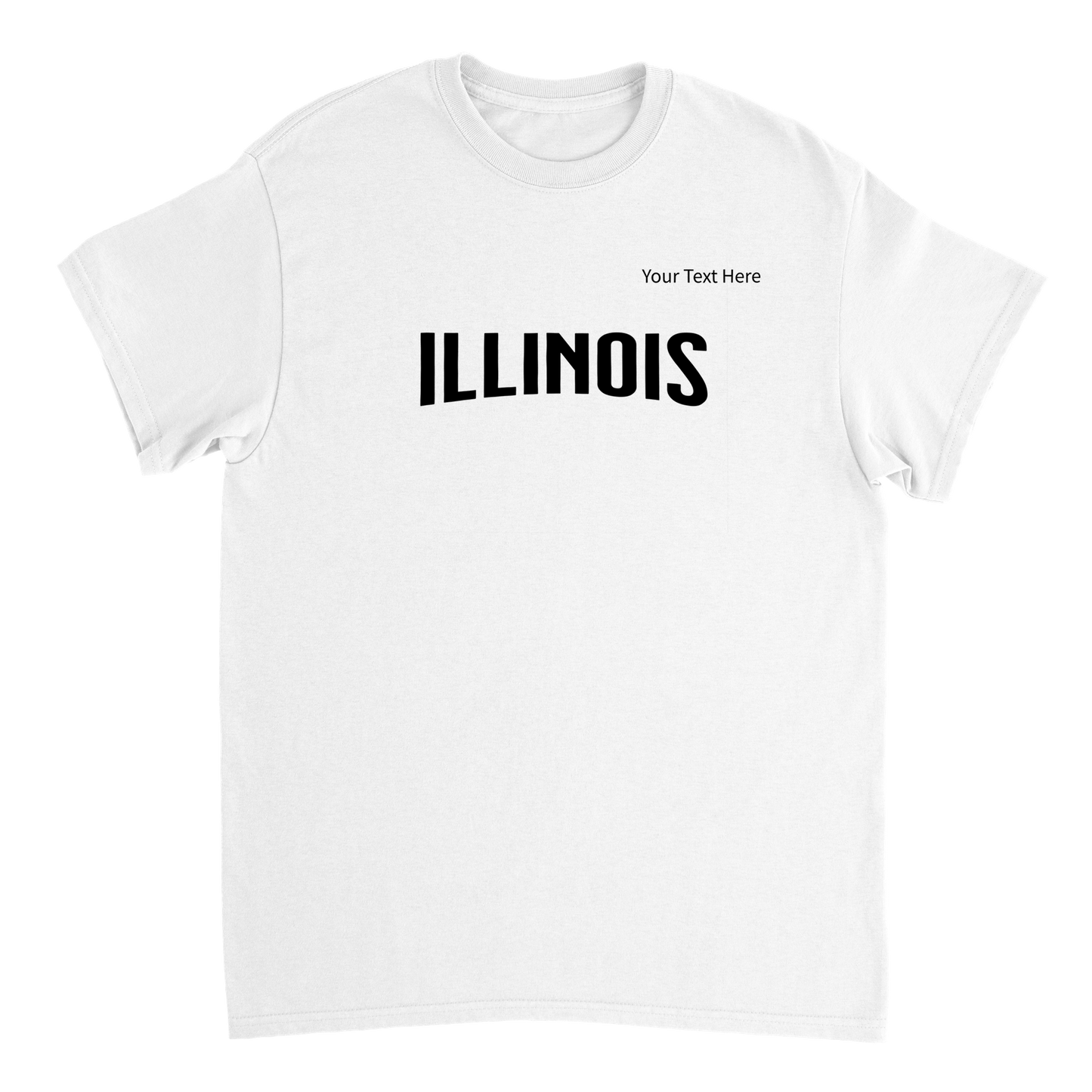 Illinois custom text Heavyweight Unisex Crewneck T-shirt