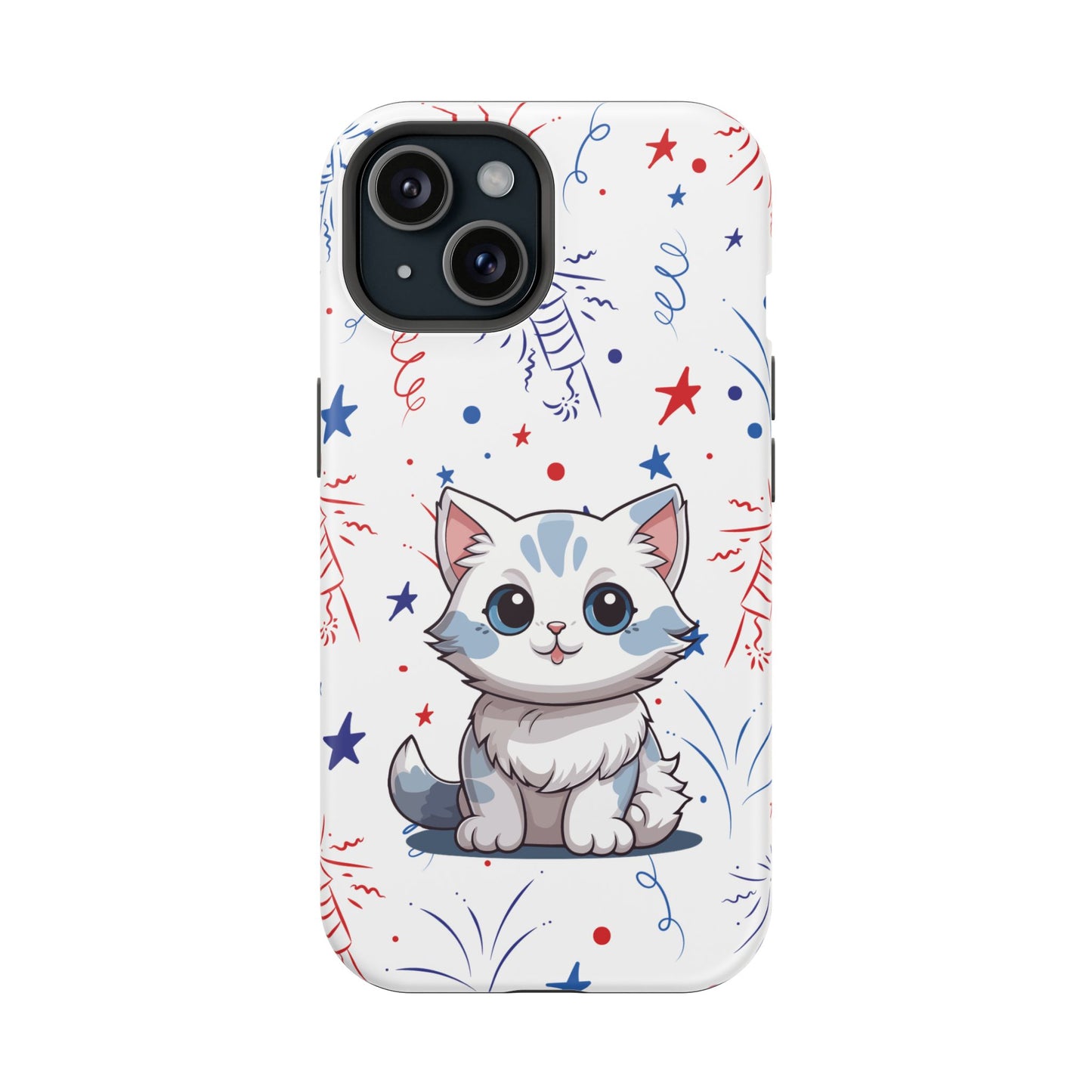 Cute Cat Magnetic Tough Cases for iPhone 13, 14, 15 & 16 – Stylish, Durable & MagSafe® Compatible | Holiday Gift, Xmas Gift