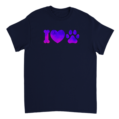 I love dogs in Purple gradient Heavyweight Unisex Crewneck T-shirt