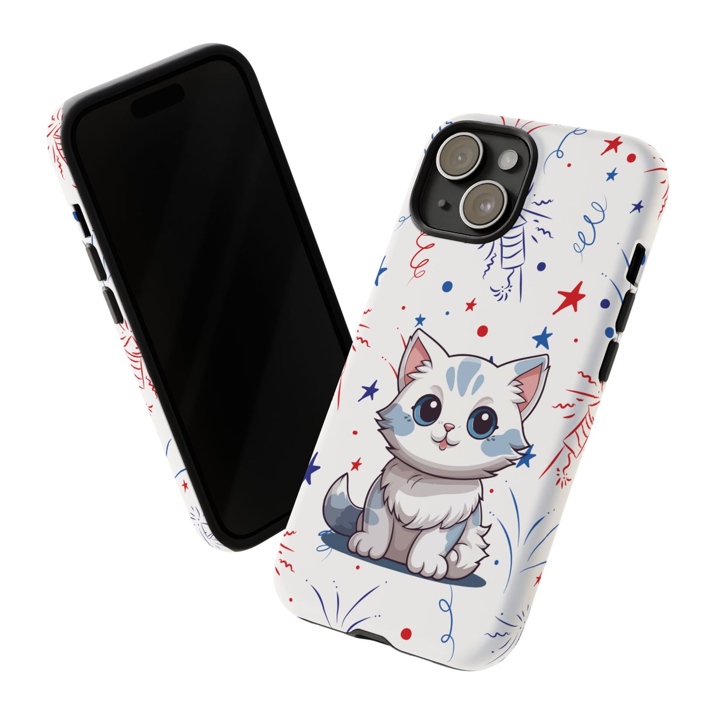 Kitty Cat Tough Cases for iPhone 13, 14, 15 & 16 – Dual-Layer Protection & Premium Quality | Holiday Gift, Xmas Gift