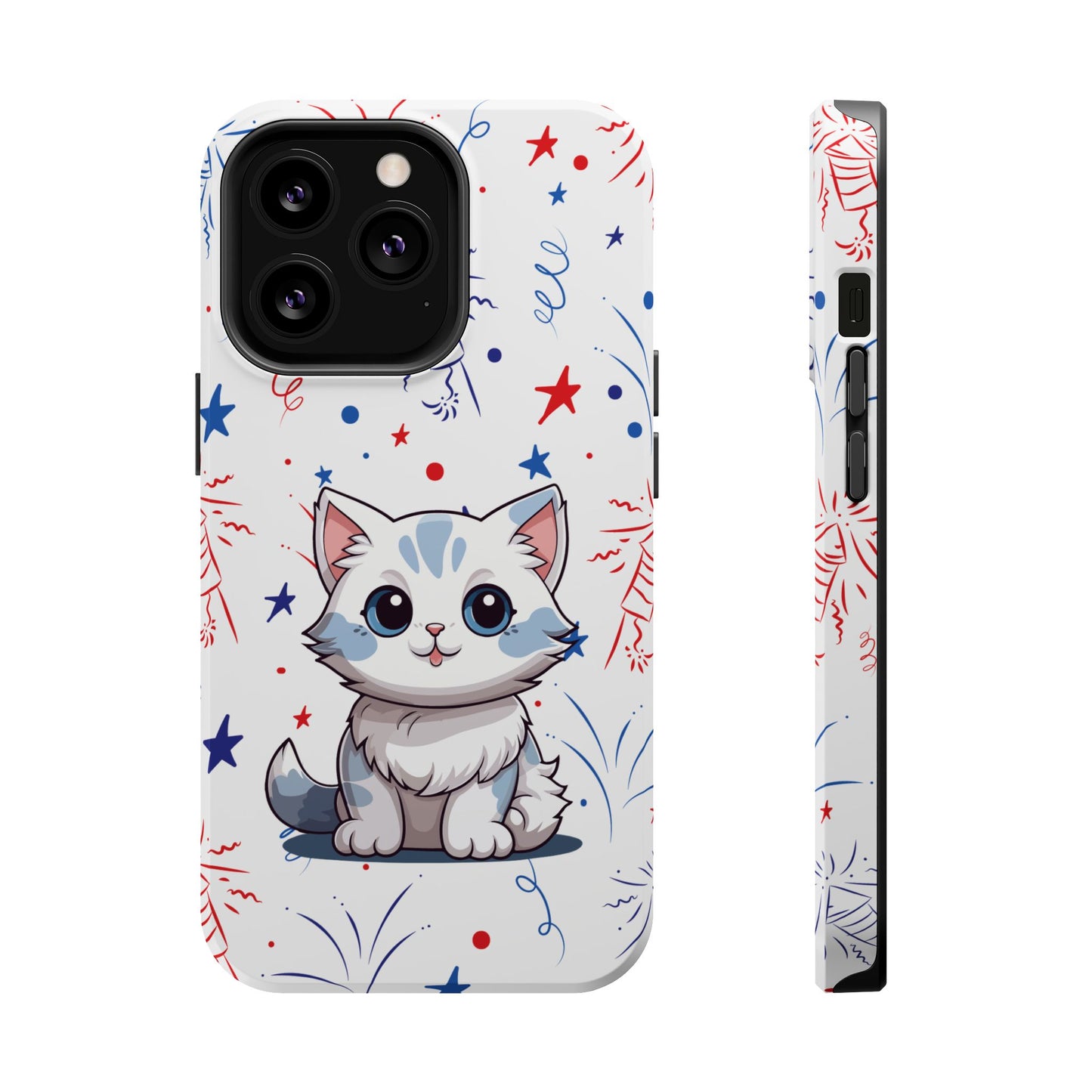 Cute Cat Magnetic Tough Cases for iPhone 13, 14, 15 & 16 – Stylish, Durable & MagSafe® Compatible | Holiday Gift, Xmas Gift