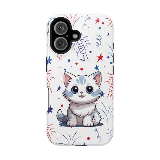 Cute Cat Magnetic Tough Cases for iPhone 13, 14, 15 & 16 – Stylish, Durable & MagSafe® Compatible | Holiday Gift, Xmas Gift