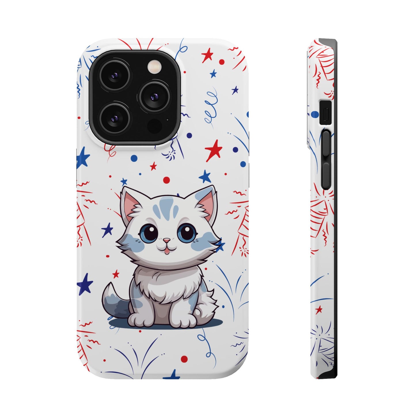 Cute Cat Magnetic Tough Cases for iPhone 13, 14, 15 & 16 – Stylish, Durable & MagSafe® Compatible | Holiday Gift, Xmas Gift