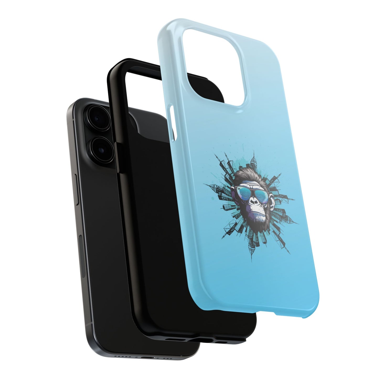 Wu Kong Black Myth Journey to the West iPhone 15 & 15 Pro Tough Phone Cases | BGC Sky Blue Gradient