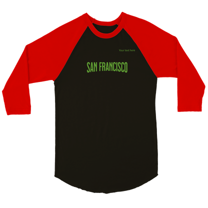 APEC in San Francisco custom text | Unisex 3/4 sleeve Raglan T-shirt