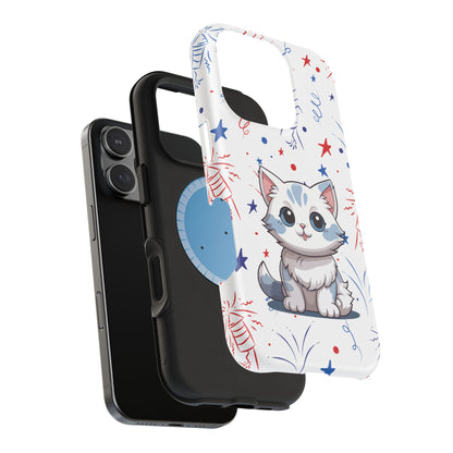 Cute Cat Magnetic Tough Cases for iPhone 13, 14, 15 & 16 – Stylish, Durable & MagSafe® Compatible | Holiday Gift, Xmas Gift