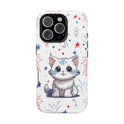 Cute Cat Magnetic Tough Cases for iPhone 13, 14, 15 & 16 – Stylish, Durable & MagSafe® Compatible | Holiday Gift, Xmas Gift