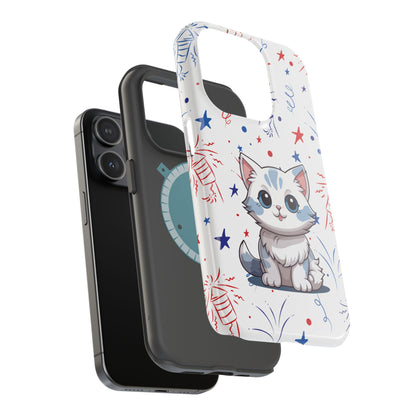 Cute Cat Magnetic Tough Cases for iPhone 13, 14, 15 & 16 – Stylish, Durable & MagSafe® Compatible | Holiday Gift, Xmas Gift