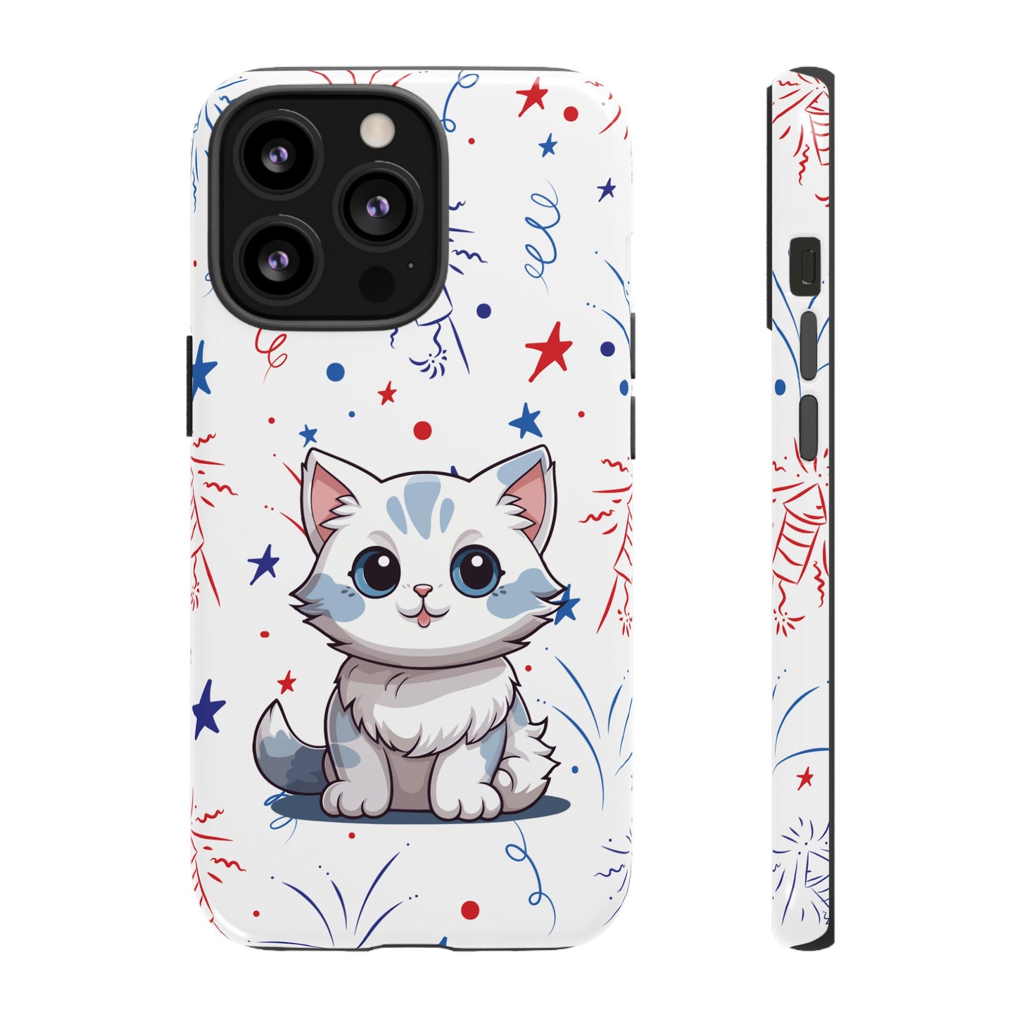 Kitty Cat Tough Cases for iPhone 13, 14, 15 & 16 – Dual-Layer Protection & Premium Quality | Holiday Gift, Xmas Gift