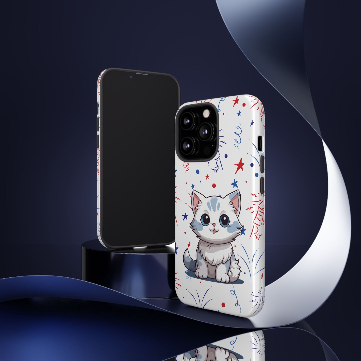 Kitty Cat Tough Cases for iPhone 13, 14, 15 & 16 – Dual-Layer Protection & Premium Quality | Holiday Gift, Xmas Gift