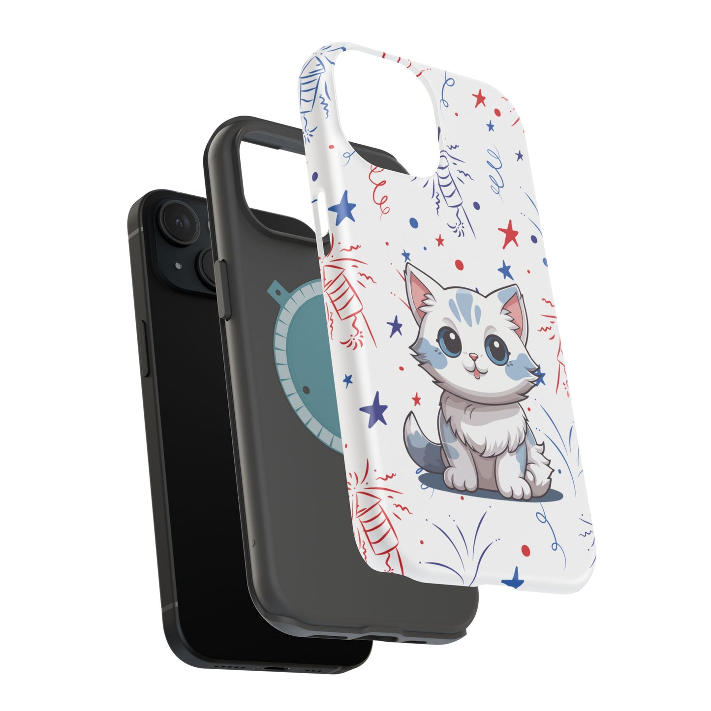 Cute Cat Magnetic Tough Cases for iPhone 13, 14, 15 & 16 – Stylish, Durable & MagSafe® Compatible | Holiday Gift, Xmas Gift