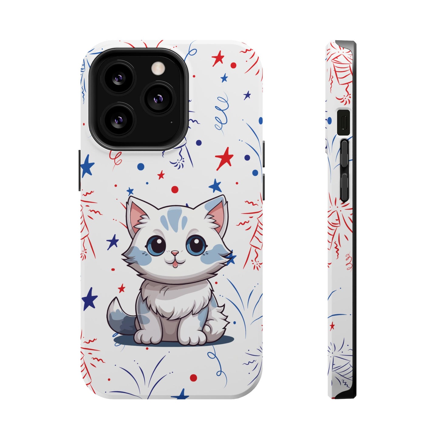 Cute Cat Magnetic Tough Cases for iPhone 13, 14, 15 & 16 – Stylish, Durable & MagSafe® Compatible | Holiday Gift, Xmas Gift