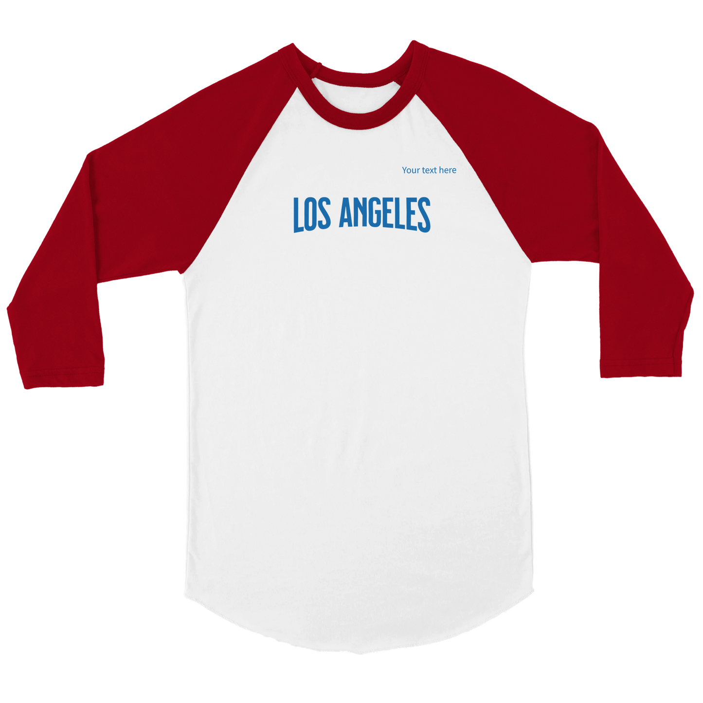 Los Angeles custom text | Unisex 3/4 sleeve Raglan T-shirt