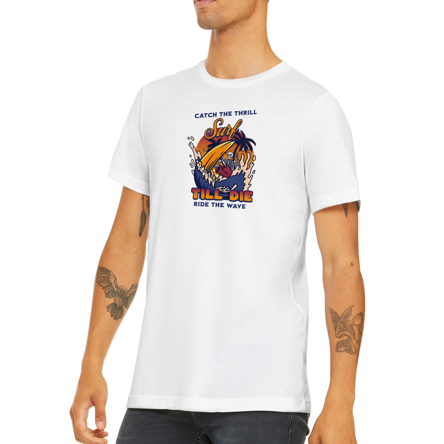 Surf till die Classic Unisex Crewneck T-shirt