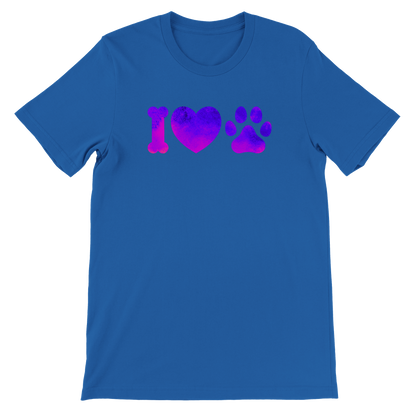 I love dogs in purple gradient Premium Unisex Crewneck T-shirt