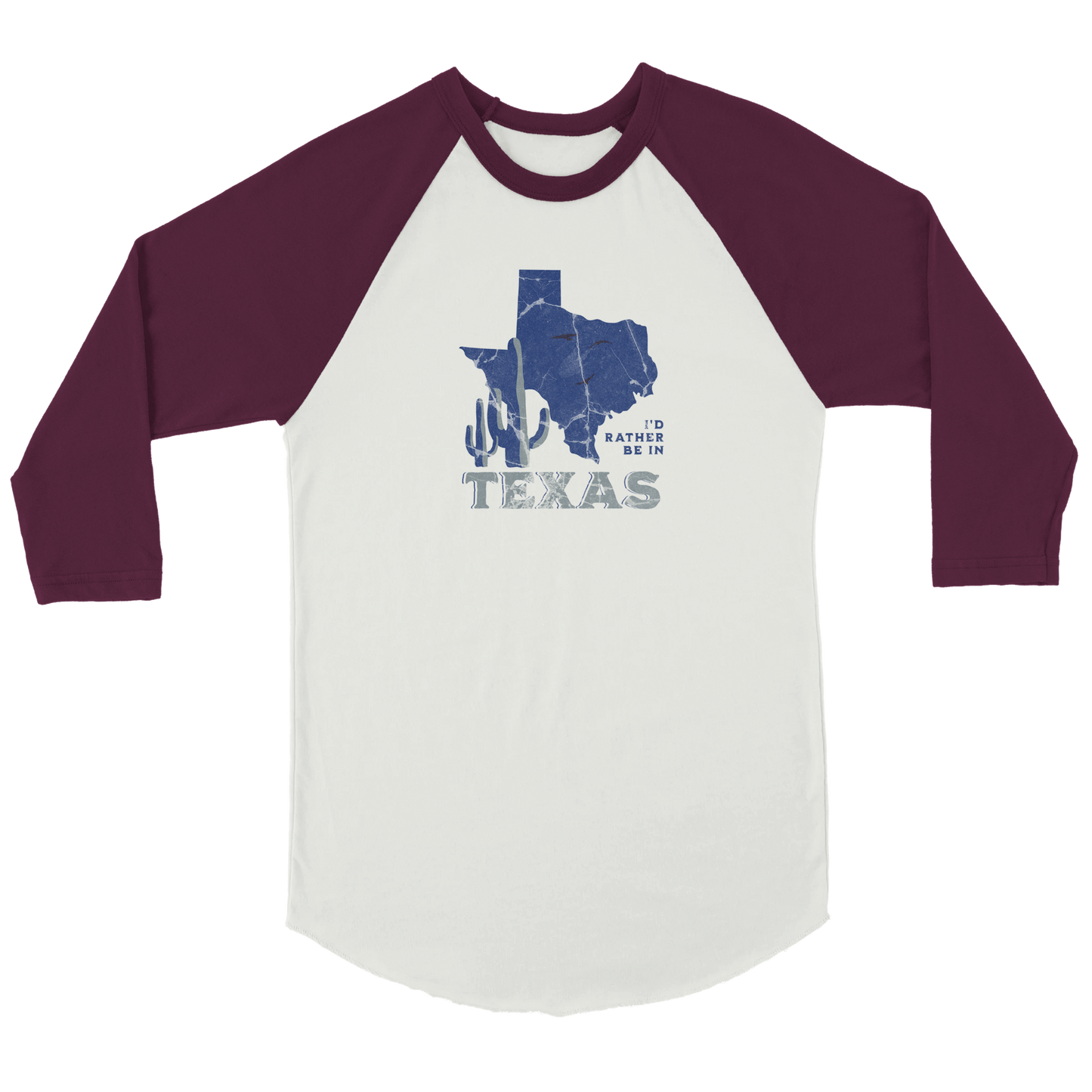 I'd Rather Be In Texas | Unisex 3/4 sleeve Raglan T-shirt