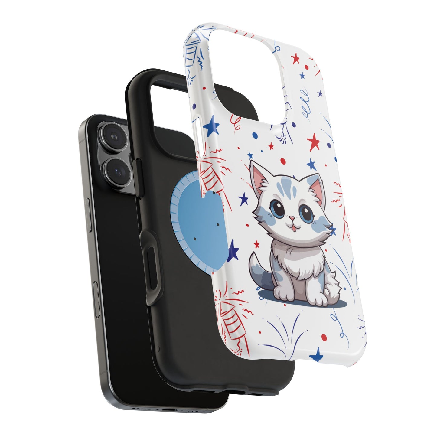 Cute Cat Magnetic Tough Cases for iPhone 13, 14, 15 & 16 – Stylish, Durable & MagSafe® Compatible | Holiday Gift, Xmas Gift