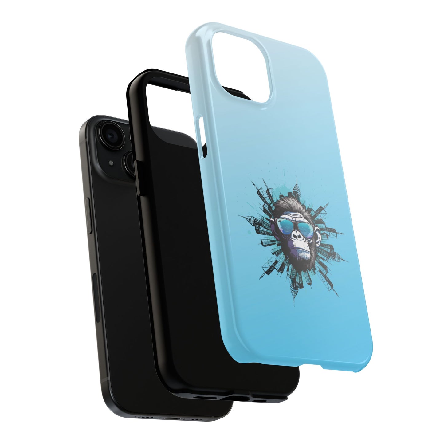 Wu Kong Black Myth Journey to the West iPhone 15 & 15 Pro Tough Phone Cases | BGC Sky Blue Gradient