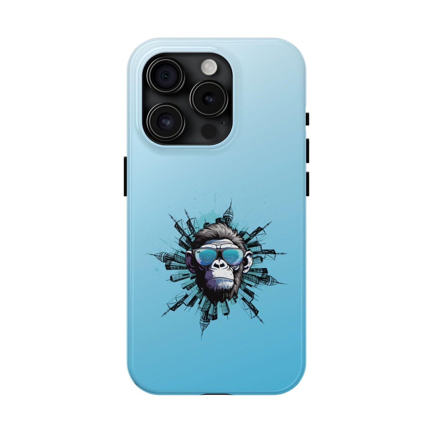 Wu Kong Black Myth Journey to the West iPhone 15 & 15 Pro Tough Phone Cases | BGC Sky Blue Gradient