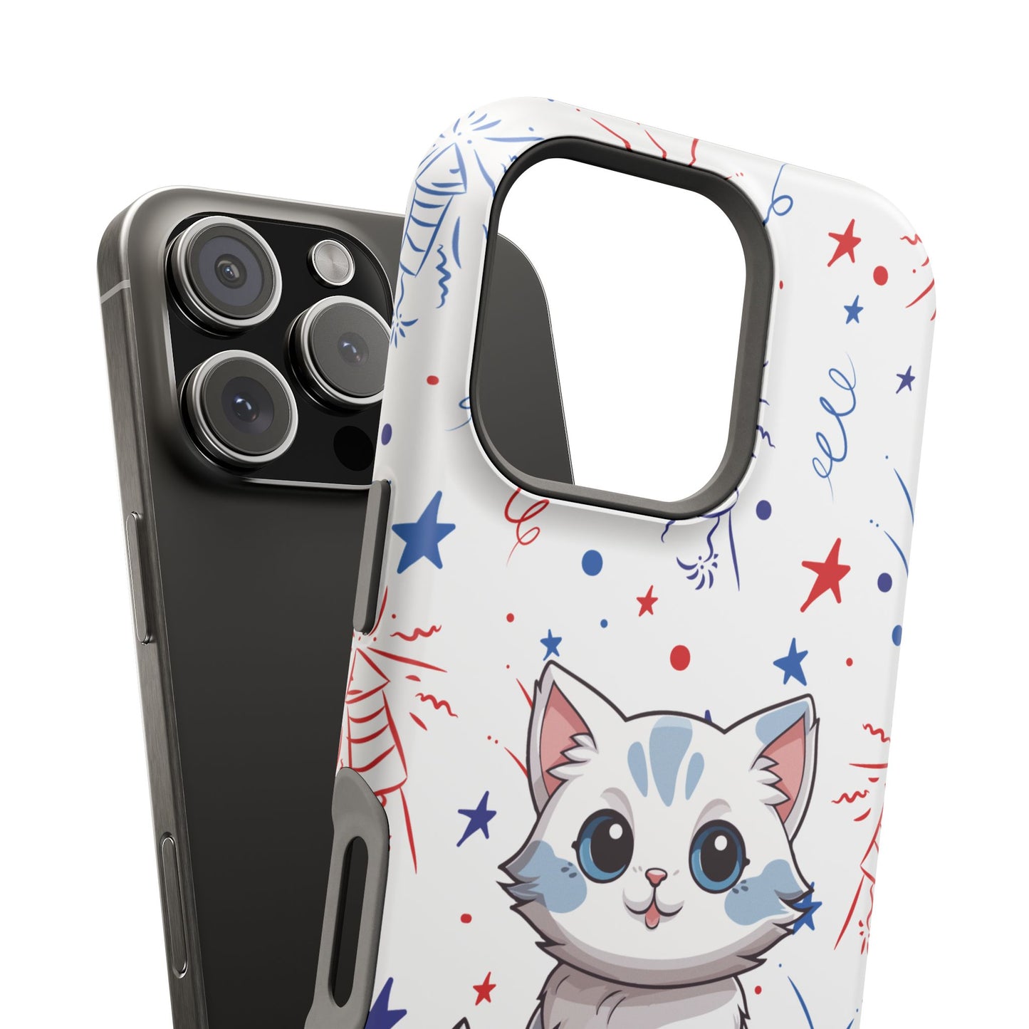 Cute Cat Magnetic Tough Cases for iPhone 13, 14, 15 & 16 – Stylish, Durable & MagSafe® Compatible | Holiday Gift, Xmas Gift