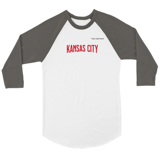 Kansas City custom text | Unisex 3/4 sleeve Raglan T-shirt