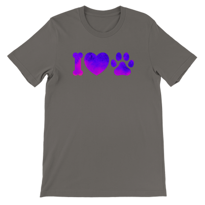 I love dogs in purple gradient Premium Unisex Crewneck T-shirt