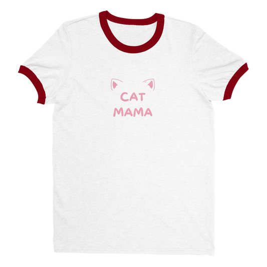 Cat mama Unisex Ringer T-shirt