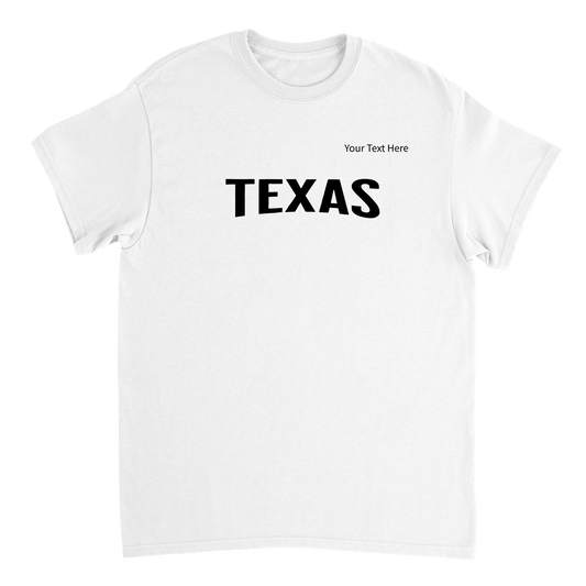 德克萨斯州定制文字重量级男女通用圆领 T 恤