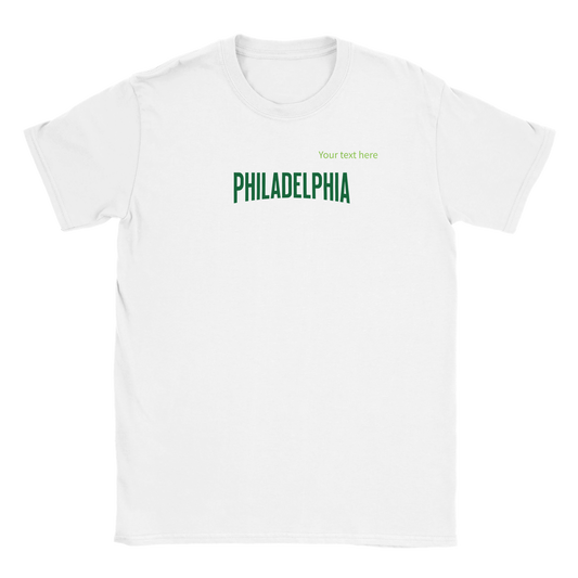 Philadelphia in Kelly Green custom text | Classic Kids Crewneck T-shirt