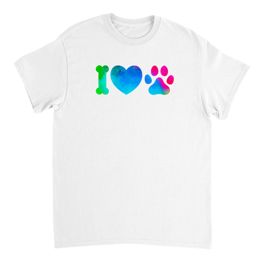 I love dogs in green gradient Heavyweight Unisex Crewneck T-shirt