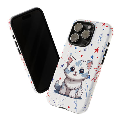 Kitty Cat Tough Cases for iPhone 13, 14, 15 & 16 – Dual-Layer Protection & Premium Quality | Holiday Gift, Xmas Gift