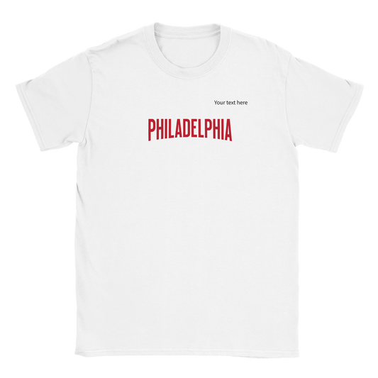 Philadelphia custom text Classic Unisex Crewneck T-shirt