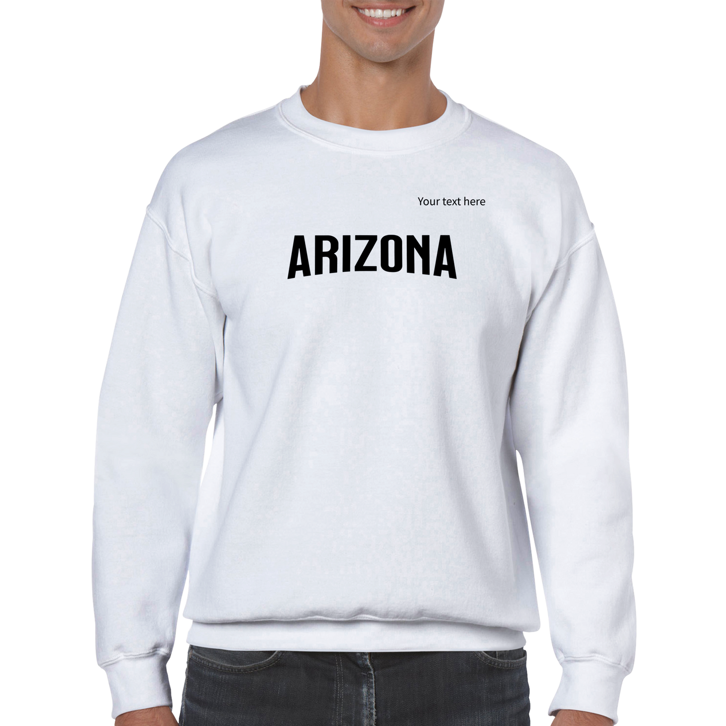 Arizona custom text Classic Unisex Crewneck Sweatshirt