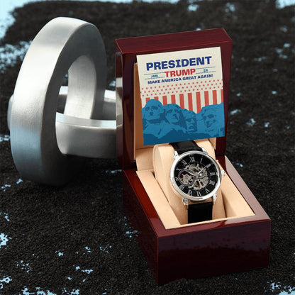 Trump Victory Openwork Watch – 47th President | Make America Great Again Gift