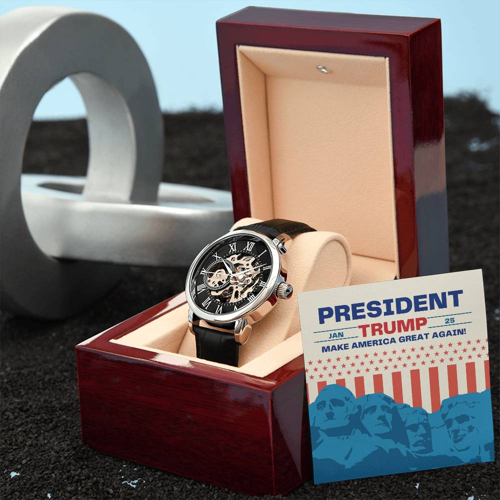 Trump Victory Openwork Watch – 47th President | Make America Great Again Gift