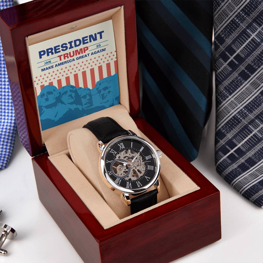 Trump Victory Openwork Watch – 47th President | Make America Great Again Gift