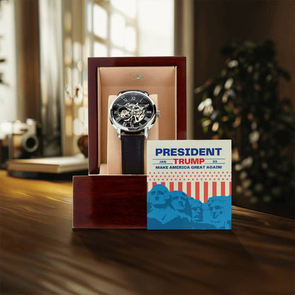 Trump Victory Openwork Watch – 47th President | Make America Great Again Gift