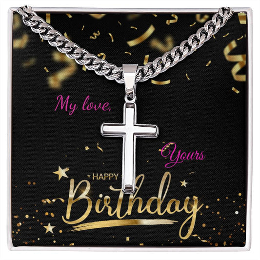 Jesus Loves You Cuban Link Chain | Engraved Cross – Perfect Baptism Gift