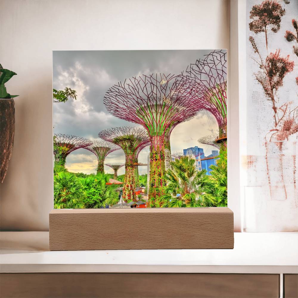 Gardens By The Bay Acrylic Plaque | Singapore Vacation Keepsake