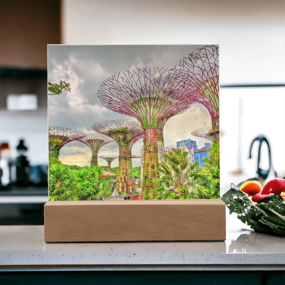 Gardens By The Bay Acrylic Plaque | Singapore Vacation Keepsake