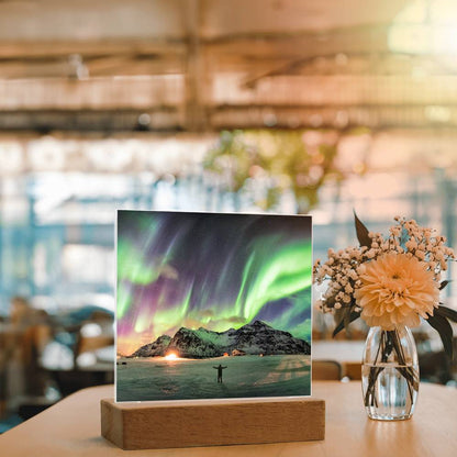 Northern Lights Over The Mountain - Your Lifetime Memory | Acrylic with LED Base